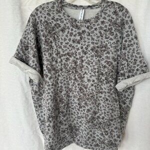 Athleta Studio to Street Leopard Sweatshirt - Altered to short sleeve